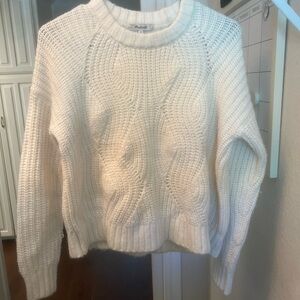 White Cable Knit Sweater